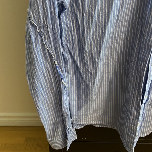 Blue and white stripe button down. - Picture 2 of 2